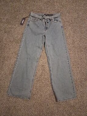 i jeans by Buffalo Light Blue Straight Leg Jeans with Drawstring Waist